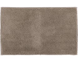 Tendance Badmat microfiber - hoogpolig - taupe - 50x80 cm - absorberend - badkamer - antislip - zacht