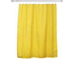Tendance Douchegordijn en ophangstang - uitschuifbaar 70-120 cm - geel - met ringen - wasbaar