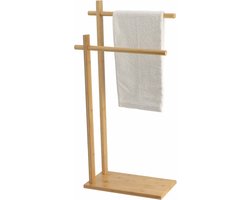 Tendance Handdoeken ophangrek/houder - badkamer - bamboe hout - 40 x 21 x 84 cm - naturel