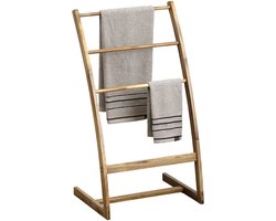 Tendance Handdoekenrek staand - acacia hout - 3 stangen - 81 x 45 x 34 cm