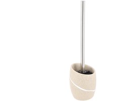 Tendance WC/Toiletborstel met houder - creme - steen look - polyresin - 36 cm