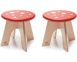Tender Leaf Toys houten paddestoel kruk set van 2 - 34 x 34 x 28 cm