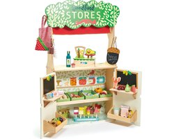 Tender Leaf Toys - Houten Poppenkast en Winkeltje - Speelhuis voor Kinderen - Houten Speelset