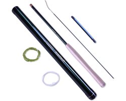 Tenkara hengel set - Vliegvishengel telescopisch - Vissen op forel - Complete beginners set - 330 cm - Zwart