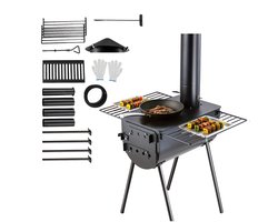 Tentkachel Op Hout – Houtkachel – Campingkachel – Buitenverwarmer – Tungsten Staal – 3 Meter Lengte – Stroomloos Gebruik