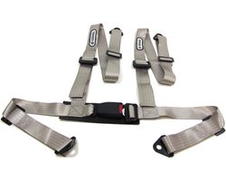 Tenzo-R 4-punts Sportgordel - Zilveren Nylon Riem met E-teken