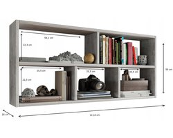 TEO hangplank betonnen boekenkast foto's