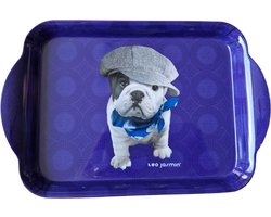Teo Jasmin - dienblad - serveerblad - franse bulldog - paars