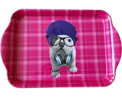 Teo Jasmin - dienblad - serveerblad - franse bulldog - roze