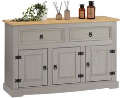 TEQUILA dressoir met 2 laden en 3 deuren van grenen in grijs/bruin