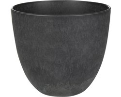 Ter Steege Bloempot - zwart - natuursteen look - D23 x H20 cm - voor binnen/buiten