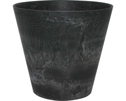 Ter Steege Bloempot - zwart - natuursteen look - D32 x H29 cm - Artstone - bloempot