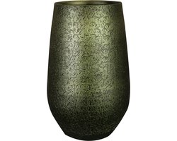 Ter Steege Bloempot/plantenpot hoog - binnen - groen/goud - D23/H36 cm - keramiek
