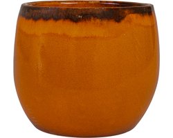 Ter Steege - Keramiek Bloempot - Oranje - D23 x H20 cm - Opening 17 cm