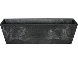 Ter Steege Plantenbak - gerecycled kunststof - zwart - 74 x 17 cm - Binnen en buiten gebruik