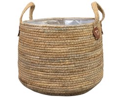 Ter Steege Plantenmand voor Binnen Zeegras Beige-Bruin D 27 cm H 22 cm Opening 24 cm