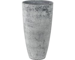 Ter Steege Plantenpot Vaas - beton grijs - D29xH50 cm - gerecycled kunststof - bloempot - binnen en buiten