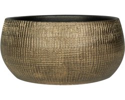 Ter Steege Plantenschaal-Bloempot Goud-Bruin D 28 cm H 13 cm