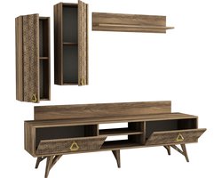 Tera Home TV-meubel 180cm Breedte Notenhout - Asir Group - Tv-wandmeubel - Bruin - Spaanplaat