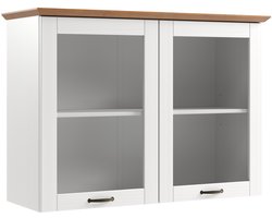 Teramo Hangkast met 2 Glazen Deuren - Massief Grenenhout - 105 x 37 x 75 cm