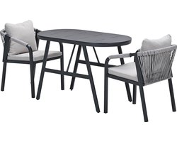 Terni aluminium balkon set - carbon black - sand