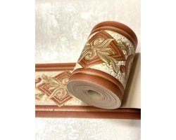 Terra Cotta | Oranje crème terra behangrand 9,5 cm – 5 meter | Hermitage
