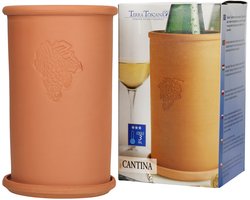 Terra-cotta wijnkoeler 10cm diameter met onderzetter