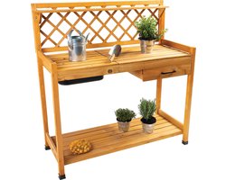 Terra Garden - Oppottafel -Tuinwerktafel - Tuinwerkbank - Hout - 112 x 50 x 118 cm
