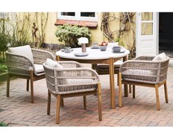 Terracina tuinmeubelset Met 5 delen bruin, beige.