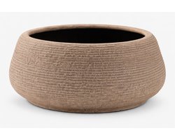 Terracotta Bloembak Ø23xH12 cm – Bruine Lage Plantenpot met Rustieke Textuur voor Tuin & Balkon