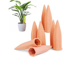 Terracotta Plantenbewateringsapparaten 8 Stuks - Zelfbewaterende Spikes voor Potplanten en Buiten