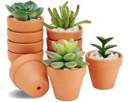 Terracotta potten - mini bloempotten - 10 stuks - klei