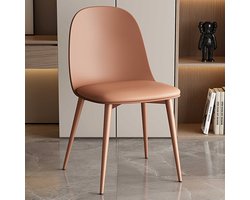 Terracotta stoel Jasmin uit polypropyleen met PU zitting | Metalen poten | H81 x B51 x D44 cm - Set van 2