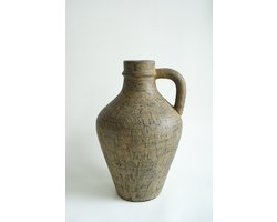 Terracotta Vaas – Handgemaakt – Japandi Woondecoratie – Khaki – 40x25 cm – BOHAÉ Ardora