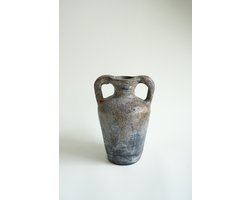 Terracotta Vaas – Handgemaakt – Japandi Woondecoratie – Rustic Blue – 25x12 cm – BOHAÉ Zenya