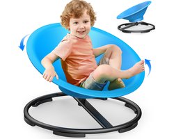 TERRAMUS Grote Sensorische Draaistole Blauwe - 360° Draaistoelen Spin Balansspeelgoed Stoel ADHD Speeltoestel Verlichting voor Peuters Autistische Kinderen 3 jaar