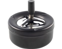 Terras asbak - mat zwart - RVS - D12 x H7 cm - drukasbak