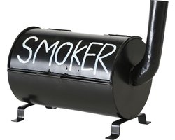Terras asbak Smoker - zwart - 20 x 11 x 17 cm - Buiten asbakken - Tafelaccessoires