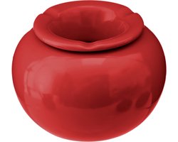 Terras asbak/stormasbak - rond - keramiek - 16 x 11 cm - rood - Buiten asbakken