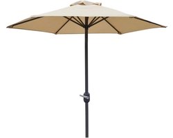 Terras Parasol - Strandparasol Tuinparasol - Schaduw Cre i00ebren - Handmatige Slinger - 2m x 2.4m - Bruin