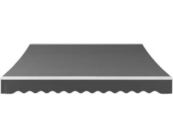 Terras zonnescherm handmatig - Met opbouw frame - Zonneluifel - Balkon of tuin - 250x200cm - UV50+ - Grijs - Met arm - Polyester doek