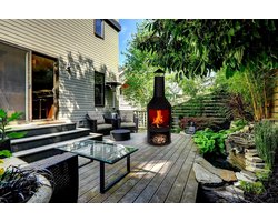 Terraskachel Tuinhaard met Schoorsteen en - Zwart - Novihome