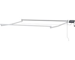 Terrasluifel - Uittrekbare luifel Balkonluifel - Buitenruimte Schaduw - Geïntegreerde LED verlichting - 3 x 25 m - Blauw en oranje