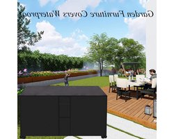 Terrasmeubelhoezen Waterdicht - Tuinmeubelhoezen Set - Meubels Beschermen - 420D Heavy Duty Oxford - Universeel Ontwerp - Zwart