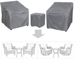 Terrasmeubelstofhoezen - Tuinmeubelhoezen - Waterdicht - Terrasmeubelstofhoezen Set - Set van 3 - Outdoor Bistro, Patio Sofa Cover Set - Voor 2 stoelen en 1 salontafel - Grijs