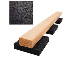 Terraspads 90 x 90 mm - Waterbestendige rubberen matten voor bouw- en houtbescherming - 25 stuks