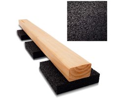 Terraspads Rubberen Matten - Onderlegplaten Terras - Houten Vloer Beschermen - Waterbestendige Structuur - 90 x 90 x 20 mm