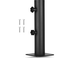 Terrasparaplu Outdoor Houder - Heavy Duty Stalen Vierkante Parasolstandaard met Verstelbare Knop - Parasol Stand voor dekken, Dokken, en Picknicktafels parasolvoet op wielen