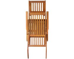 Terrasstoel | Ligstoel | Chaise longue | Zonligstoel met voetensteun massief acaciahout
