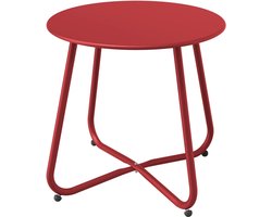 Terrastafel, Kleine Sofatafel, Lichtgewicht, Stabiel, Makkelijk in elkaar te zetten, Ronde salontafel ideaal voor buiten, woonkamer, slaapkamer, kantoor.